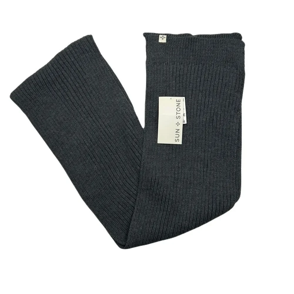 Sun + Stone Ribbed Knit Scarf Men's One Size‎ Winter Accessory Warm Gray
